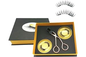 DIKAYI Magnetic Eyelashes Applicator Tool Kit,Glue-free Magnetic Eyelash Clip,Eyelashes Short Set with 2 Pairs Magnetic False Eyelashes,Magnetic Eyelashes No Eyeliner(NATURAL STYLE)