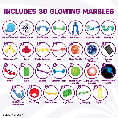 Marble Genius Marble Glow Run Race Track Set Glow in The Dark (300 pcs