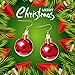 RareLove Gifts Ornament Dangle Earrings For Women Christmas Red Ball Alloy