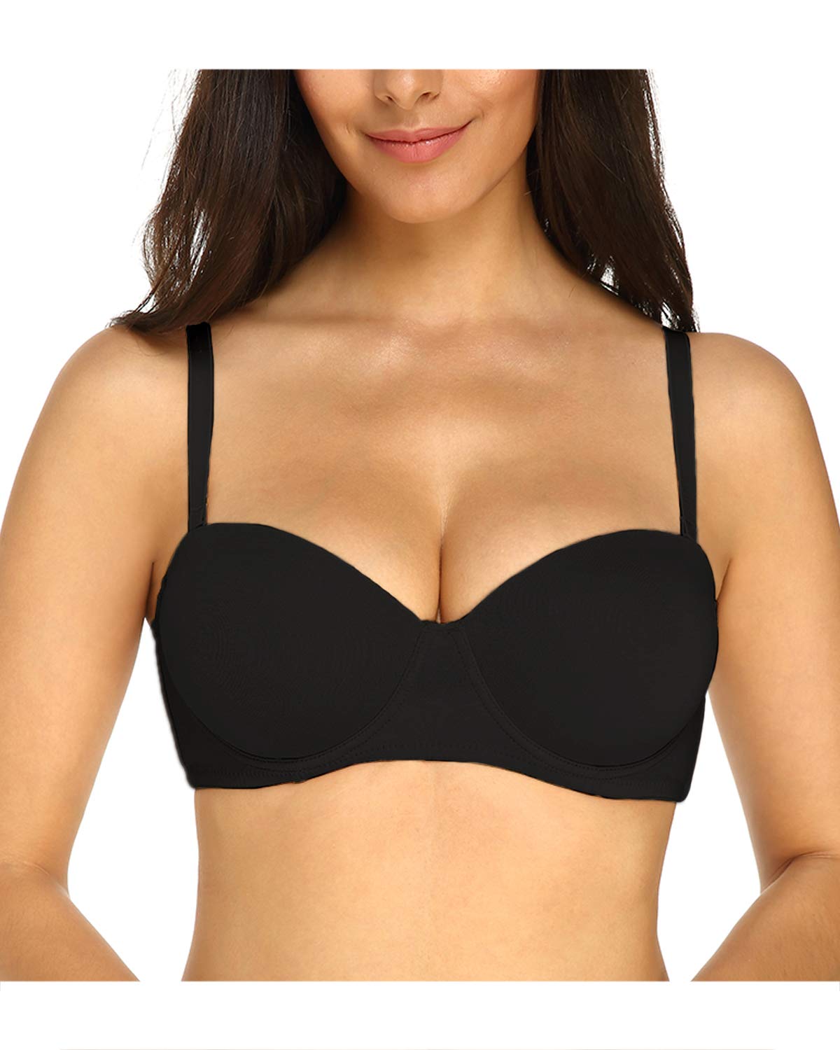 KISSLACE Women’s T-Shirt Bra Push Up Everyday Basic Plunge Invisible Lightly Padded Underwire Bras Girls