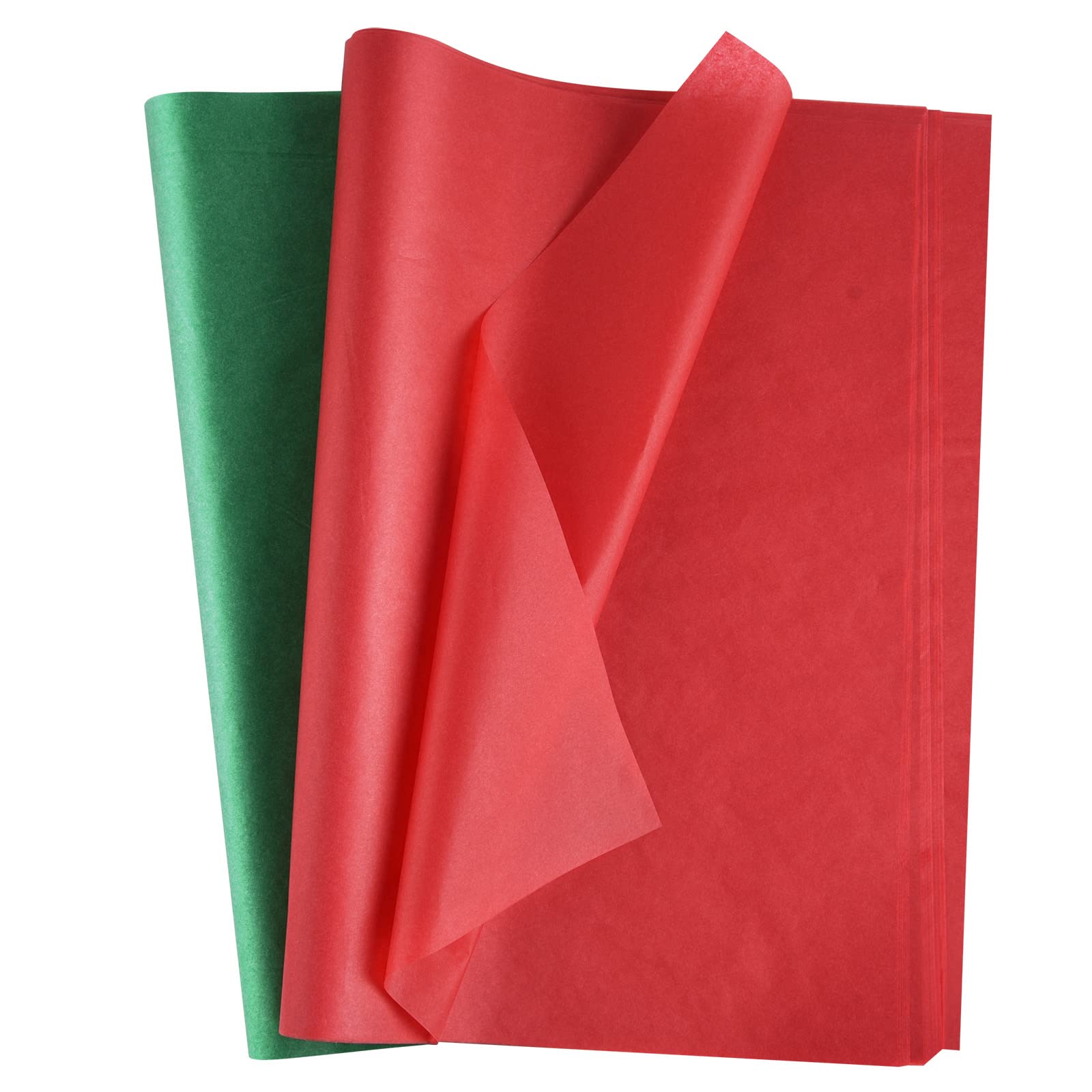 MIAHART 60 Sheets Christmas Tissue Paper Bulk 50 * 35cm Red and Green Christmas Wrapping Paper for DIY and Craft Gift Bags Packaging Decorations