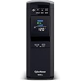 CyberPower CP1500PFCLCD PFC Sinewave UPS Battery Backup and Surge Protector, 1500VA/1000W, 12 Outlets, AVR, Mini Tower; UL Ce