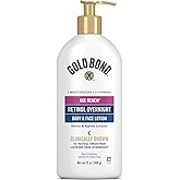 Gold Bond Age Renew Retinol Overnight Body & Face Lotion, Retinol Face and Body Lotion with Peptide Complex, 13 oz
