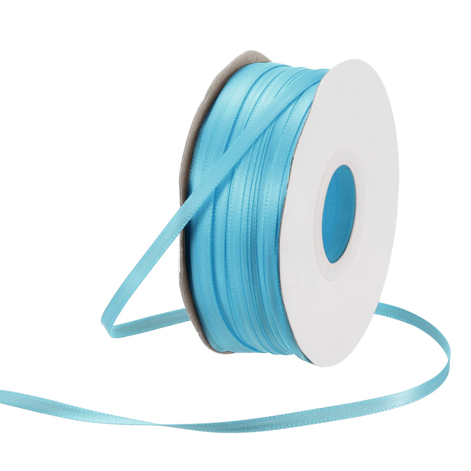 Rebower 100 Yard/300ft Satin Ribbon Thick Double Face Grosgrain Silk Ribbon, [for Gift Wrapping, Hair Bows, Wedding, Cake, Flower] - 1/8"(3mm)/Sky Blue