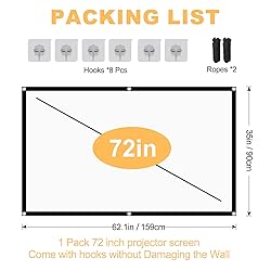 Projector Screen, 72Inch Outdoor Projector