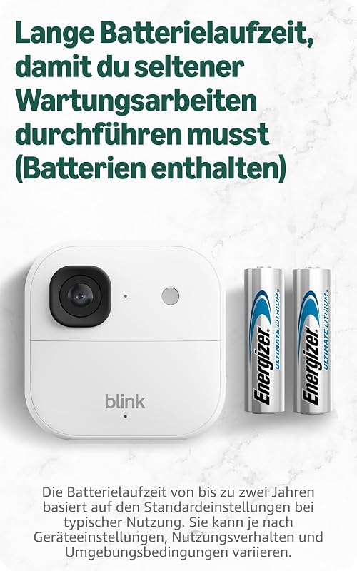 Außenkamera 2K+ (neueste Generation) – Kabellose, intelligente Sicherheitskamera, 2K-Videoauflösung, bis zu zwei Jahre Batterielaufzeit. Sync-Basismodul enthalten – 1-Kamera-System, Weiß