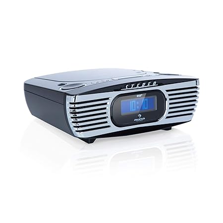 auna Dreamee DAB+ Radiowecker mit CD-Player • Retro DAB+ Radio • Digital-Radio • UKW Tuner • Weckfunktionen • Dual-Alarm • Sc