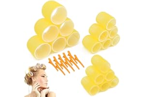 AFANSO Jumbo Size Hair Roller sets, Self Grip, Salon Dressing Curlers, 3 Inch 18 Packs (6XJUMBO+6XLARGE+6XMEDUIEM)