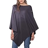 MissShorthair Versatile Women's Poncho Shawl Wrap Soft Lightweight Knitted Cape Scarf for Spring Summer Fall Winter