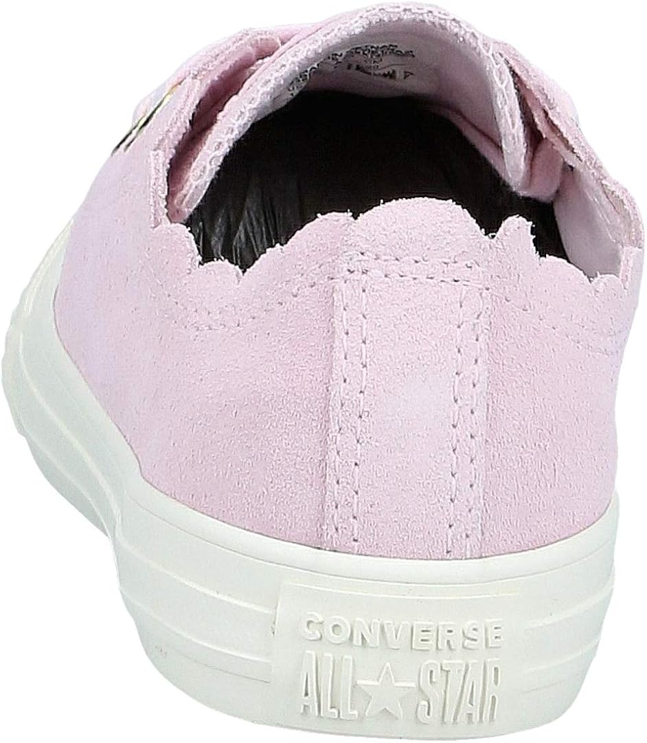 converse pale pink all star frilly thrills ox trainers