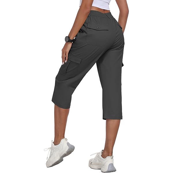 Libin Women's Capri Pants Lightweight Quick Dry Cargo Hiking Capris