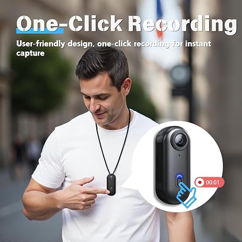 SHPTDJTIC Body Camera, Thumb Size Cam,Wearable Camera with 360