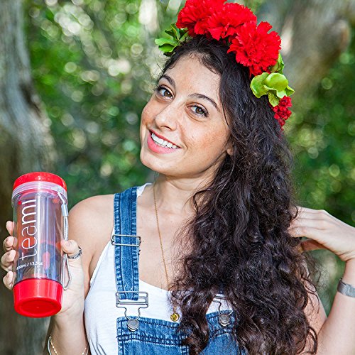 FRUIT INFUSER Water Bottle Tumbler with a Lid | 100% BPA FREE | Our Best Infusion Bottles for Infused Fruit, Smoothies, Tea, and Coffee | Double Walled Mug, Hot & Cold (20 Ounces, Red) - Thumbnail 6