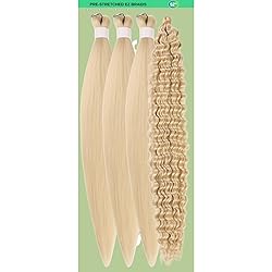 Boho Curly Hair for Braiding 4 Packs 26 Inch Blonde