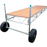 Patriot Docks 16' Straight Roll-in Pipe Dock Kit | Aluminum Boat Dock System, Modular Expandable Lake Dock with Maintenance-Free Decking &amp; Roll-in Wheels for Easy Seasonal Installation