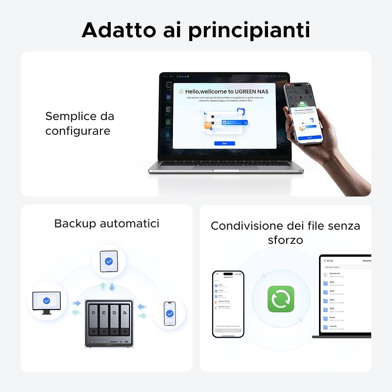 NASync DXP4800 Plus NAS 4 vani per famiglie e team (senza HDD)