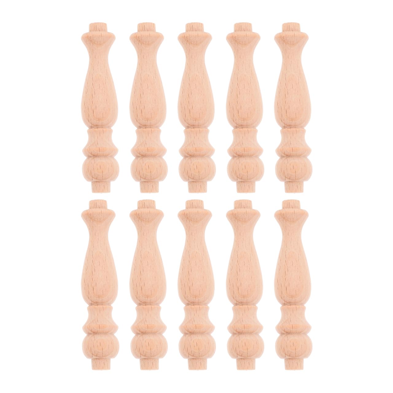 Angoily Solid Wood Baluster Spindles 10Pcs Unfinished Decorative Stair Spindles for Wine Cabinet Fence and DIY Wood Crafts Furniture Repair