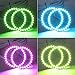 QiuKo 4pcs 60mm RGB Halo Rings Headlight Car Angel Eyes Motorcycle with 24 Keys Controller