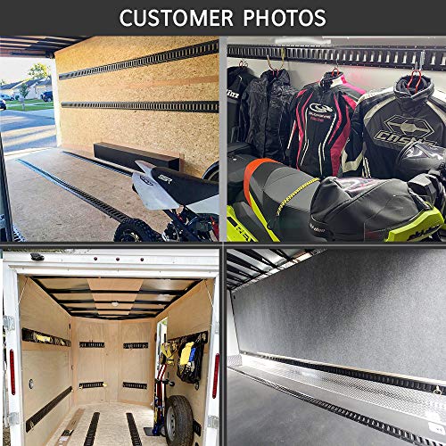 Two 4ft E Track TieDown Rail, Black Powder Coated Steel ETrack