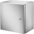 Steel Electrical Box 12" x 12" x 8" Electrical Enclosure Box 304 Stainless Steel Electronic Equipment Enclosure Box IP65 Weatherproof Wall-Mounted Metal Electrical Enclosure with Mounting Plate