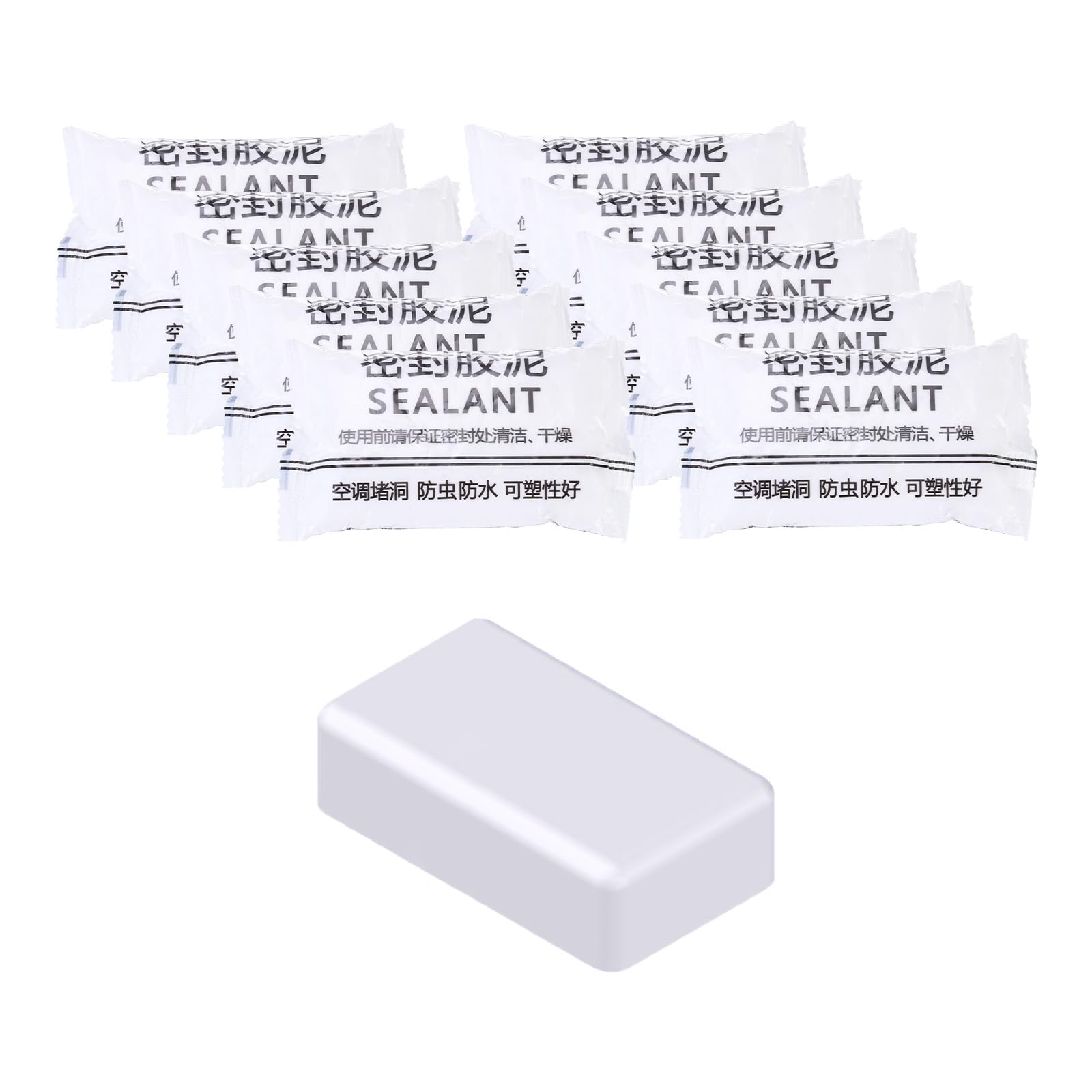 PATIKIL Duct Seal Repair Sealing Clay, 10Pcs Duct Seal Putty Waterproof Quick Mending Mud for Pipe Connection, Air Conditioning Hole, Wall Hole, Switch Hole, White