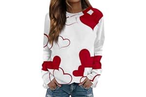 JWNYJFB Women's Fashion Heart Sweater Valentines Sweatshirts Funny Love Graphic Printed Long Sleeve Crewneck Pullover Tops