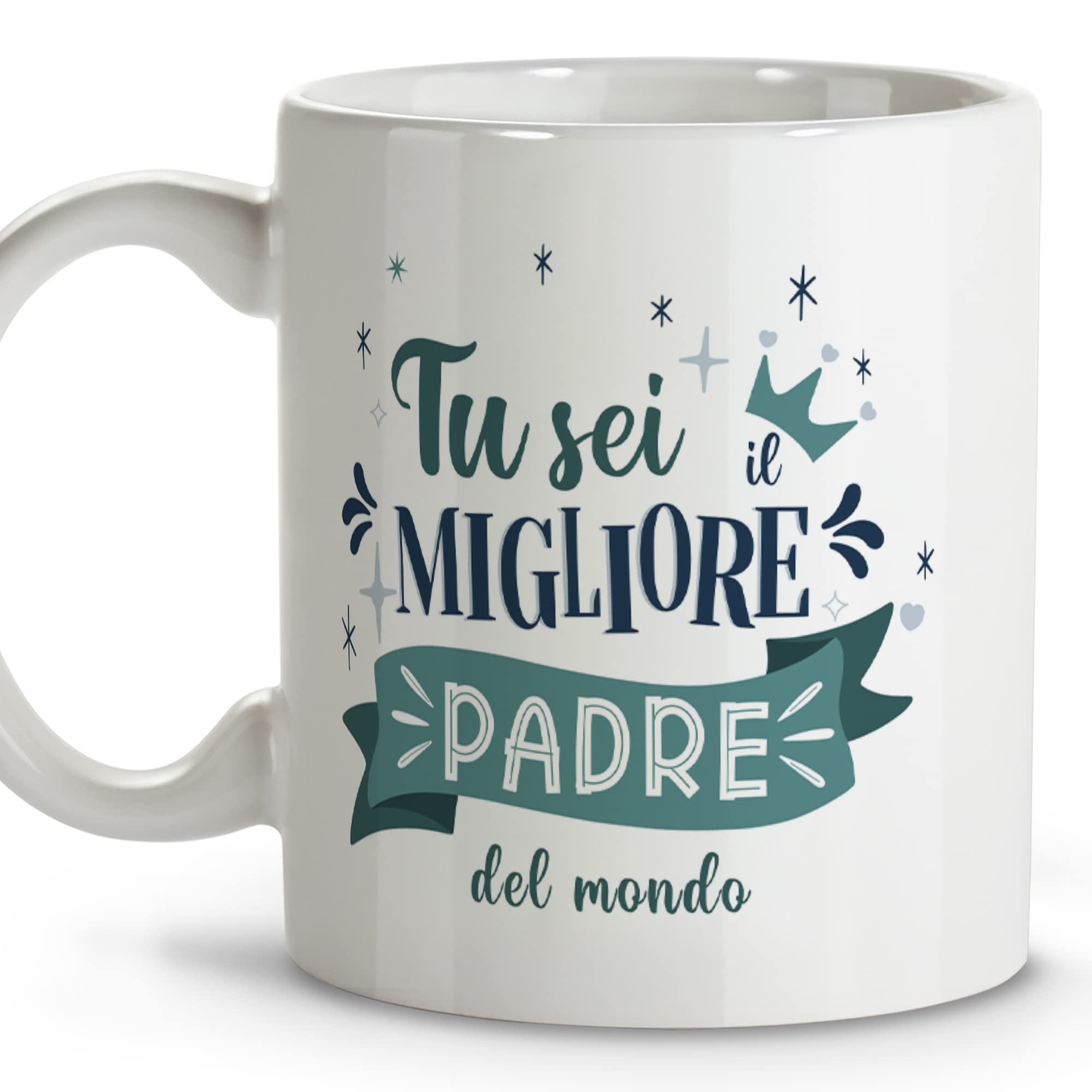 Father Mug with Messages Original Breakfast Mugs Ceramic Mug 330ml Gifts with Phrases Father of the World