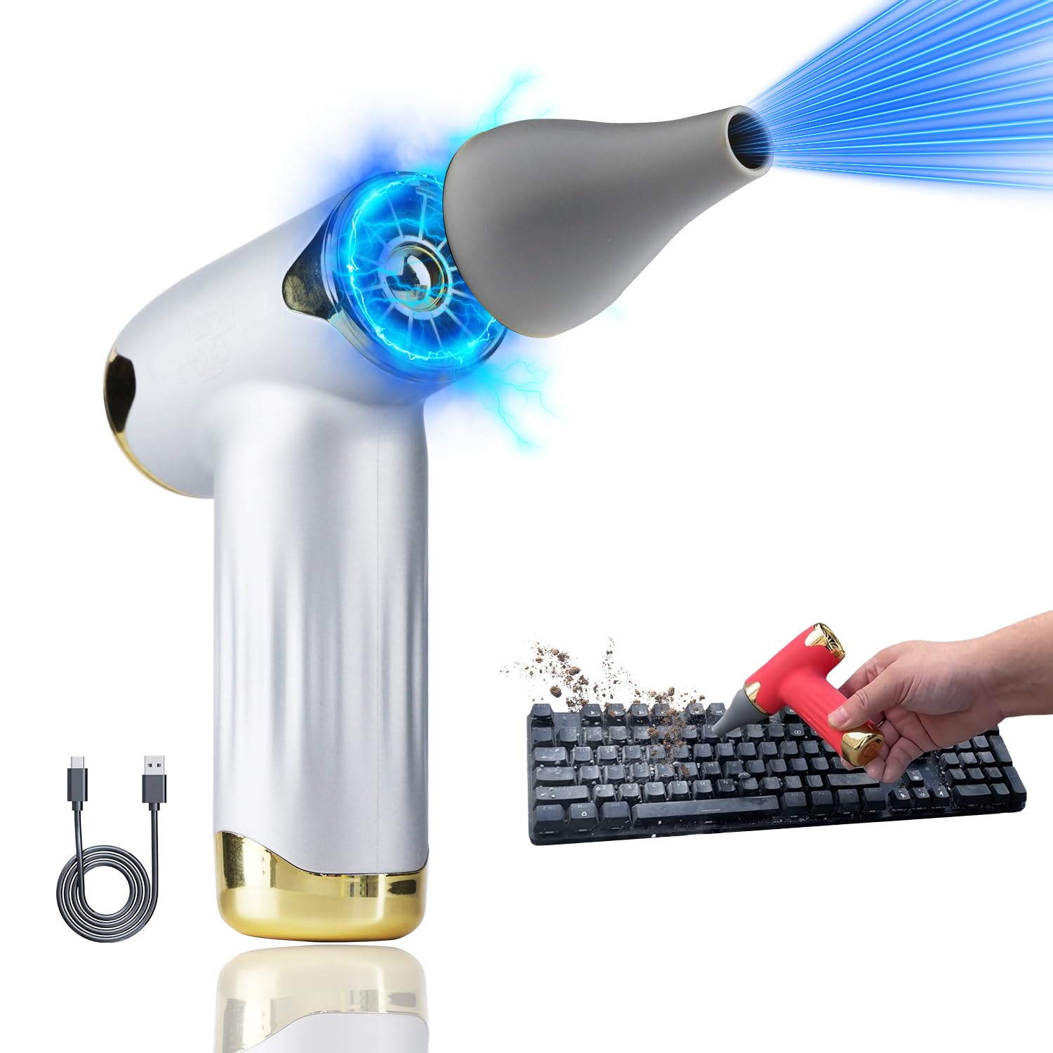 s Zilchx Compressed Air Duster Cleaner For Pc, 180,000rpm Air Blower ...