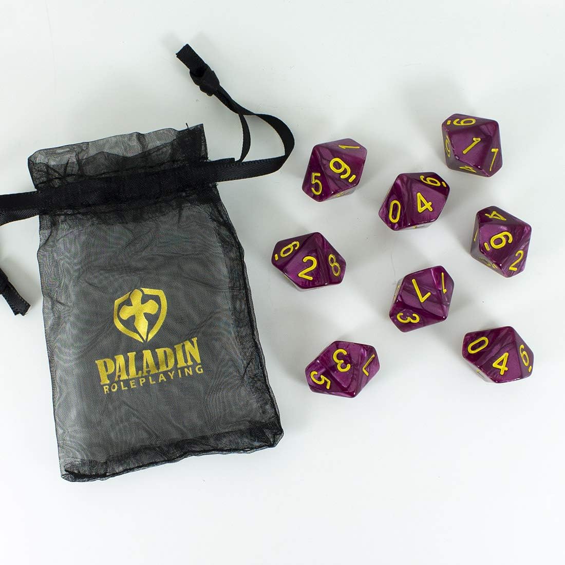 Paladin Roleplaying Purple Pearl Dice - 8 D10 Set - 'Plum' - Image 5