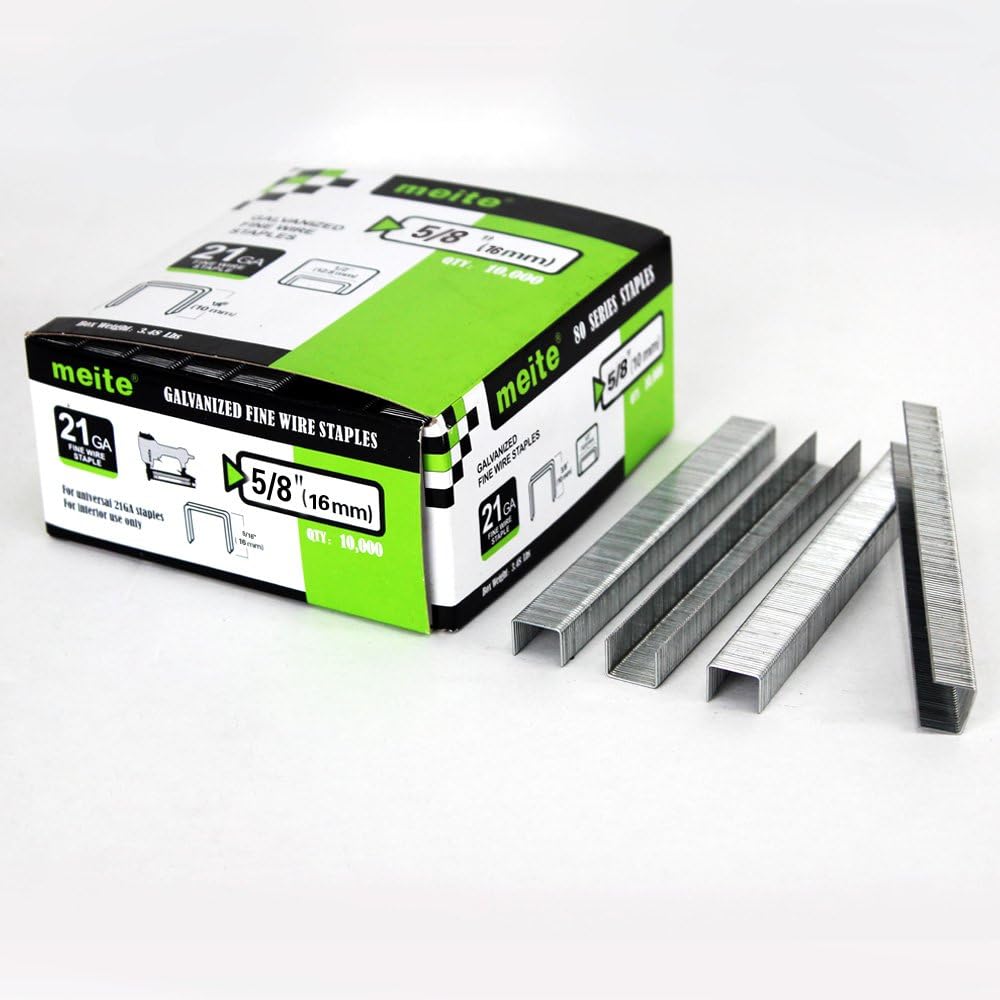 meite 21 Gauge 80 Series 1/2Inch Crown By Leg Length 5/8Inch