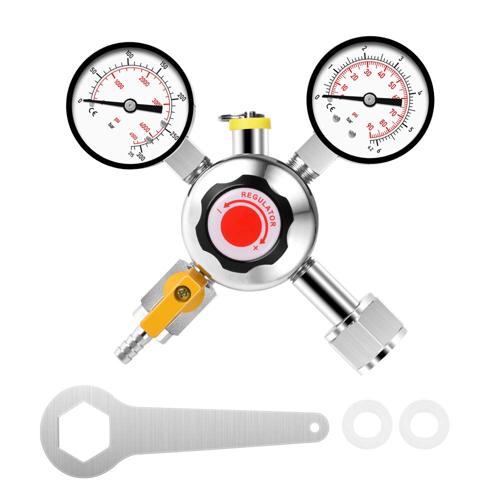 Buy S SMAUTOP Double Gauge C02 Regulator,090 PSI,04500 PSI Working