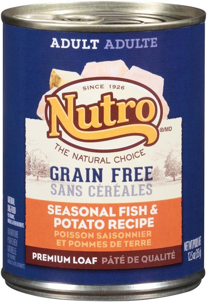 Nutro 50411589 Grain Free Seasonal Fish & Potato Recipe Adult Dog Food, 12 Ea/12.5Oz