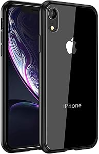 Mkeke Compatible with iPhone XR Case,Clear Anti-Scratch Shock Absorption Cover Case for iPhone XR (Black)