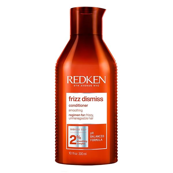 REDKEN FRIZZ DISMISS CONDITIONER | SULFATE FREE CONDITIONER FOR FRIZZY HAIR | MOISTURIZES AND SMOOTHS | PROVIDES SOFT, SILKY HAIR | LONG-LASTING FRIZZ CONTROL | HUMIDITY PROTECTION | ANTI FRIZZ