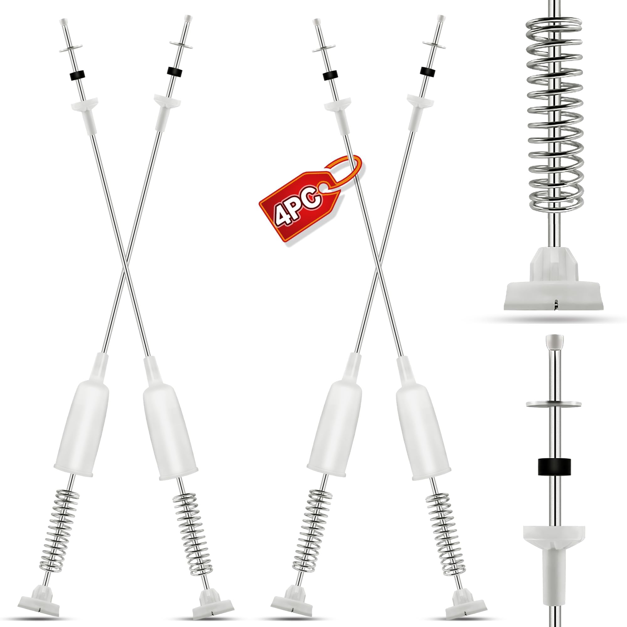 Photo 1 of 4-Pack 4902EA1002E AJK72909307 Washer Suspension Rods, 25.8 Inch Compatible with LG Ken-more Top Loader Washing Machine, Fit for WT4970CW WT5070CW WT5170HV WT5170HW WT6001HV WT6001HW