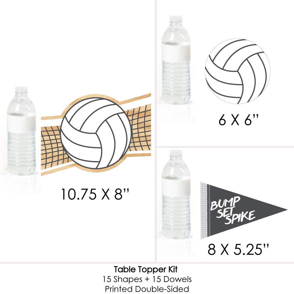 ベビーシャワーまたは誕生日パーティーセンターピーススティック テーブルトッパー バンプ セット スパイク 15本セット B07k6wrcxc バレーボール ベビー用ボール 経典