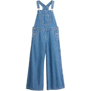 GAP Girls' Wide Leg Denim Overall