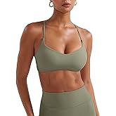 YEOREO CoreFlex Y Back Sports Bra for Women | Padded, Racerback, Light Impact, V Neck, Adjustable Straps, Soft, Gym, Workout Tops