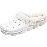 YUKTOPA Unisex Garden Clogs House Slippers Fur Lined Winter Breathable Walking Garden Shoes Warm Non-Slip Mule Footwear