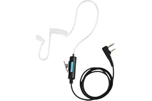 SAMCOM Walkie Talkies Earpiece with Mic PTT 2 Pin K Head Acoustic Tube Headset Earphone Surveillance Covert Air Tube Ear Piece FPCN30A FPCN10A Radios