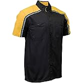 Milwaukee Motorcycle Clothing Co. Men’s Blk/Yellow Mechanic Work Shirt – w/Reflective Strip, Rider‑Built MDM11600