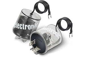 BESTMOY 2-Pin/12V LED Flasher Relay with Ground Wire, Perfect for Solving Flickering LED Turn Signals - Compatible with Cars, Trucks, and SUVs (Pack of 2)