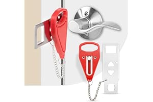 RERISHOM Portable Door Lock Extra Lock for Additional Privacy and Safety in Home,Hotel and Apartment,Prevent Unauthorized Entry,Protect Family Security in Traveling,Home,Bedroom,Hotel,Apartment,AirBNB