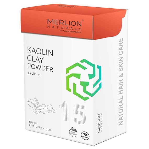 Kaolin Clay Powder by Merlion Naturals Kaolinite 227gm/ 8OZ/ 1/2lb 100
