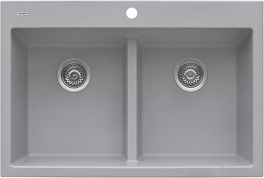 Ruvati 33 X 22 Inch Epigranite Dual Mount Granite Composite Double