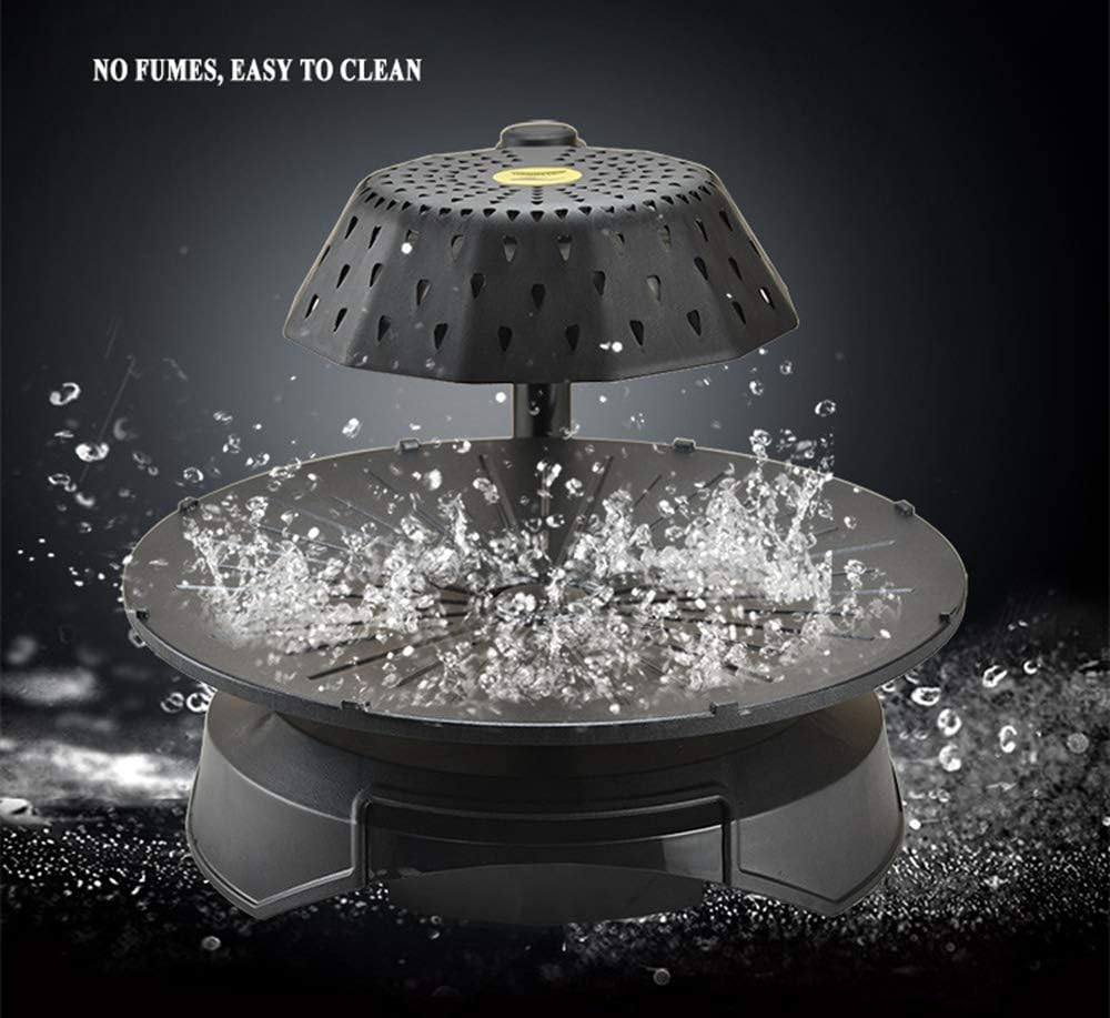 review 3D Infrared Electric Smoke Free Portable Barbecue Grill with Non-Stick Plates,BBQ Table Top Grill with Large Capacity Oil Tank,Black