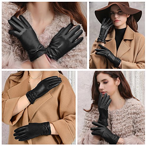 Vbiger Touchscreen Handschuhe Outdoor Handschuhe für Damen, Schwarz-2, S