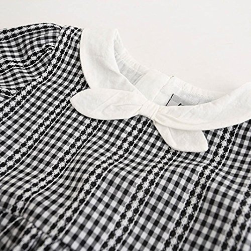 TiTCool Toddler Kids Baby Girls Clothes Plaid Bowknot Party Princess Dresses Skirt (Black, 3T) - Thumbnail 2