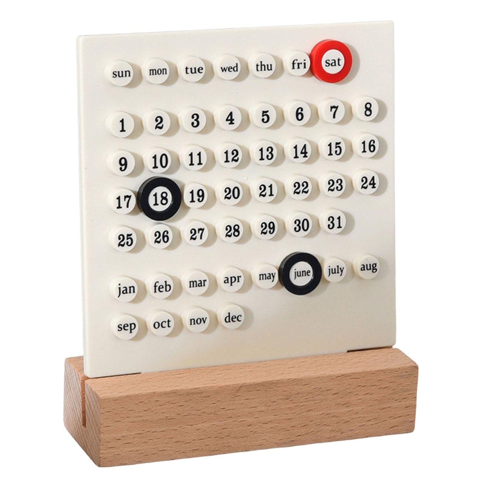 LOVIVER Fashion Perpetual Calendar DIY Reusable Handmade Date Desk Calendar for Office Supplies Home Shops Decoration Accessories, White