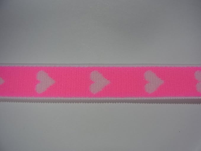 Amazon 平ゴム ハート柄 白ｘピンク 15mm巾ｘ1mセット ゴム 通販